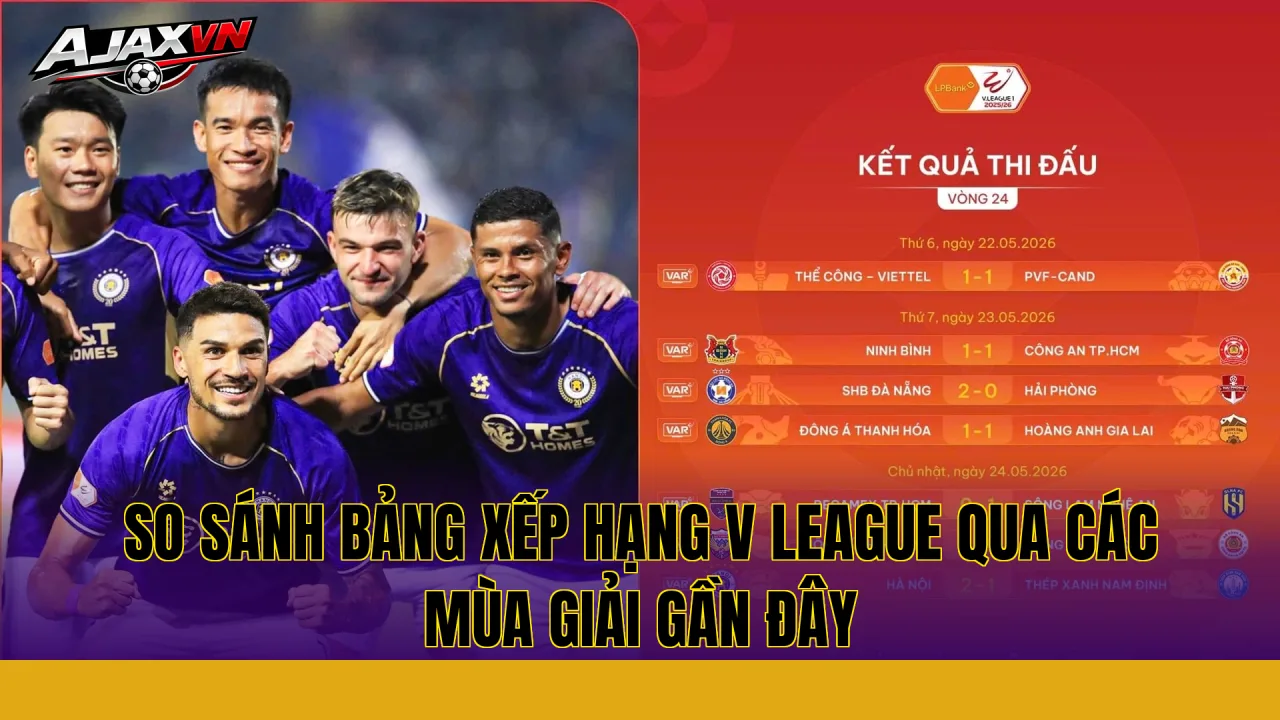 So sánh bảng xếp hạng V League qua các mùa giải gần đây