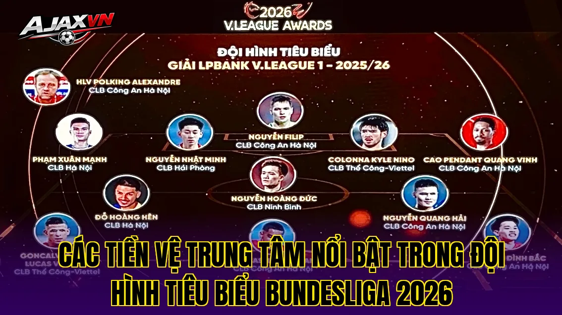 Các tiền vệ trung tâm nổi bật trong đội hình tiêu biểu Bundesliga 2026