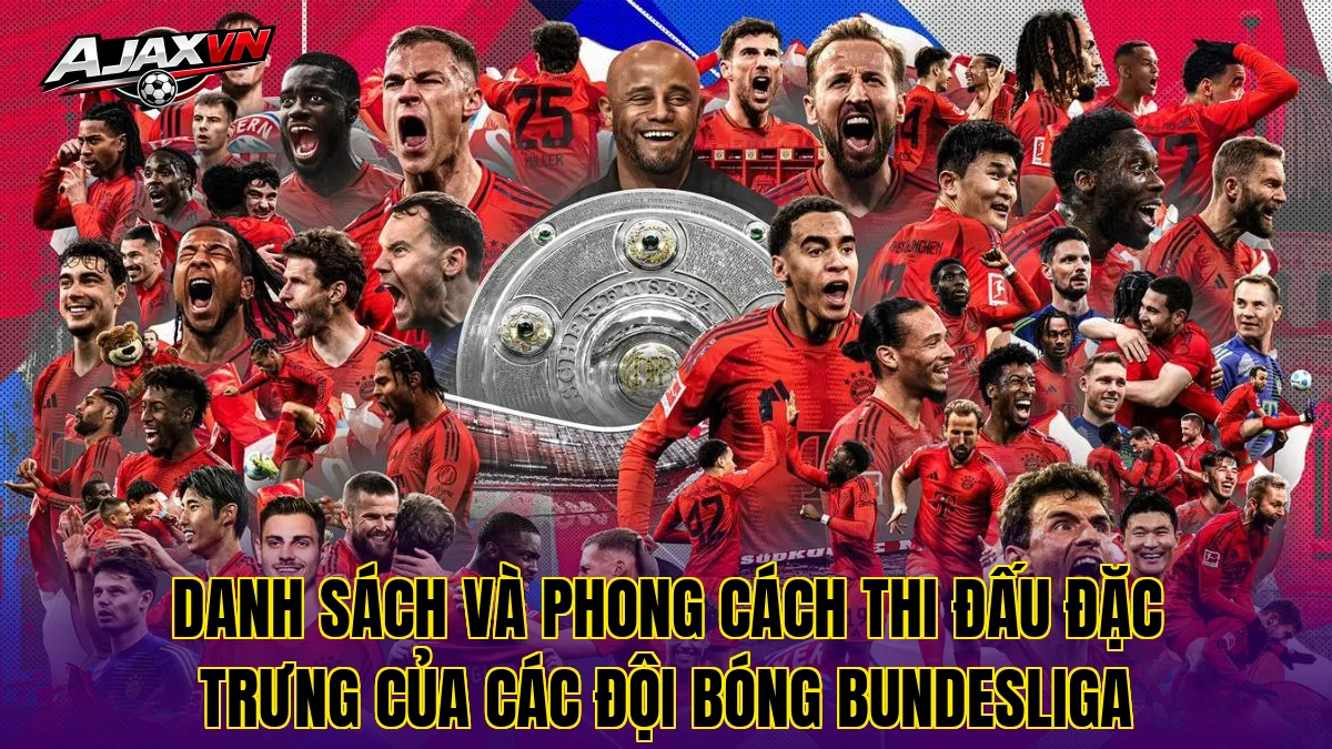 Danh sách và phong cách thi đấu đặc trưng của các đội bóng Bundesliga