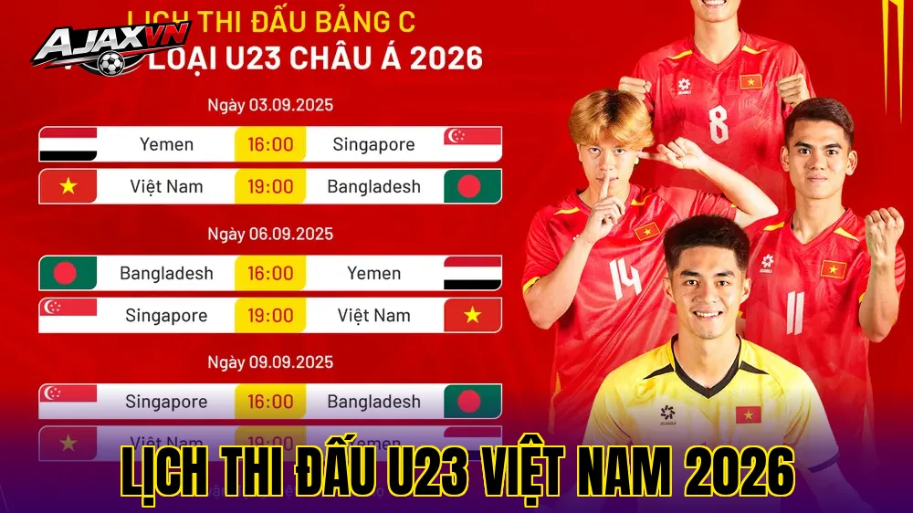 Lịch Thi Đấu U23 Việt Nam 2026